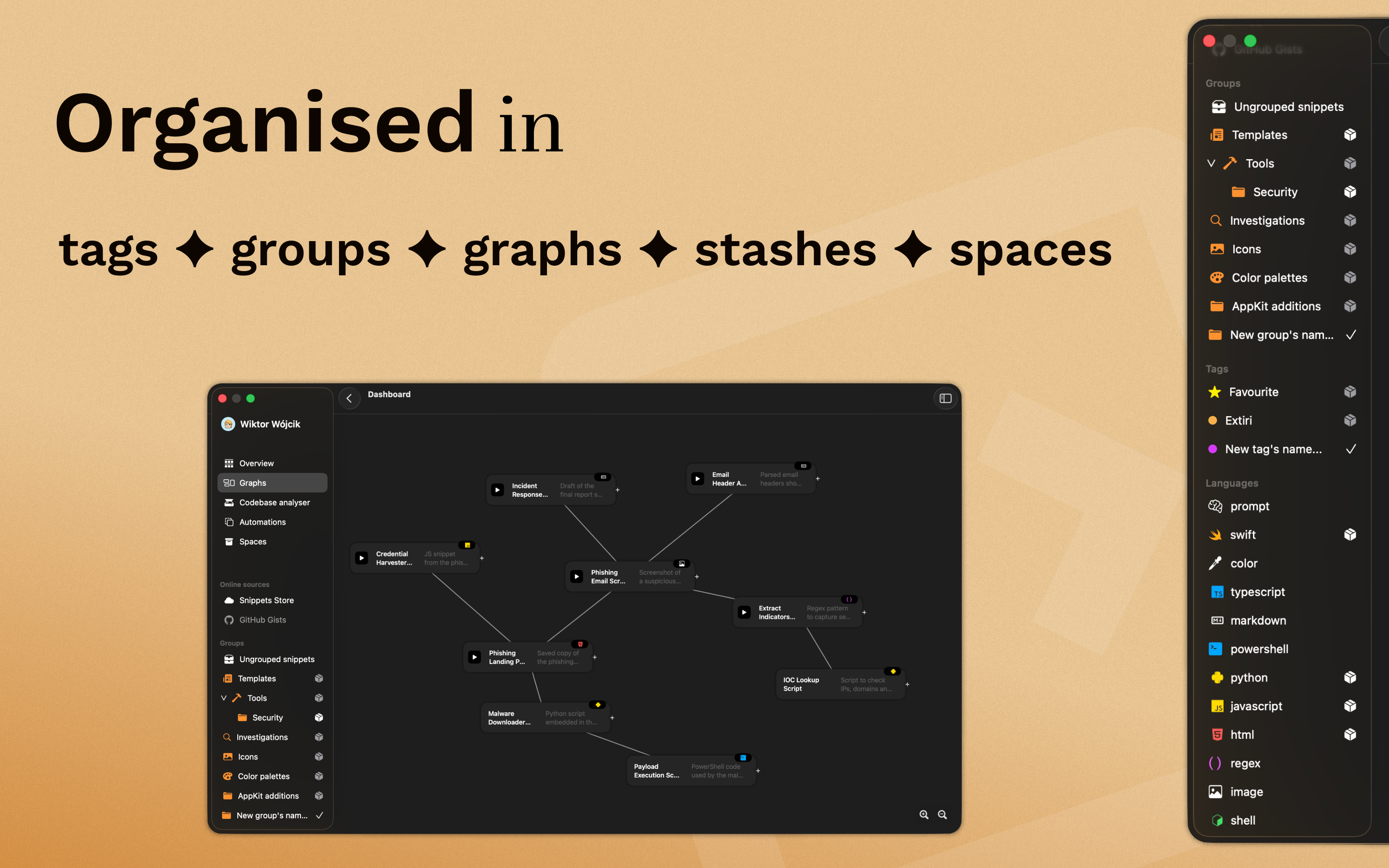 Organization with Spaces and Stashes